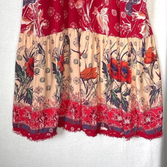 Maeve Anthropologie Kira Printed Maxi Dress Red Purple Size Small - Picture 6 of 11